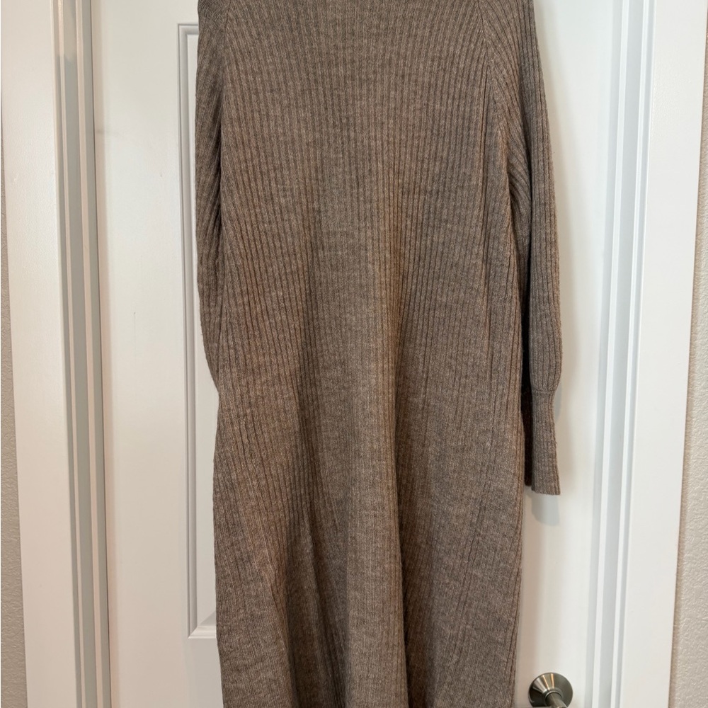 Sweet Romeo Taupe Ribbed Cardigan - Picture 2 of 3